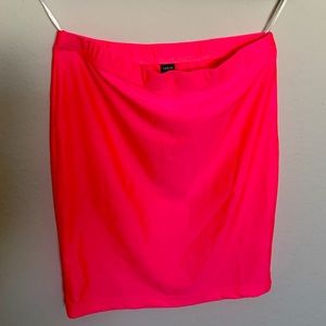 SHEIN NEON PINK SKIRT/TUBE TOP